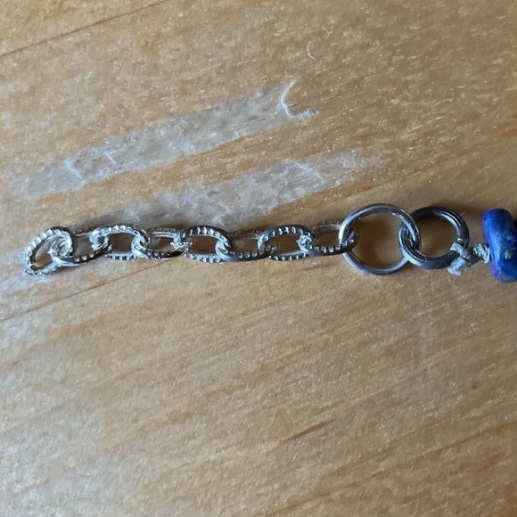 VINTAGE Sterling Silver 925 LAPIS LAZULI GREEK DESIGN NECKLACE - Picture 9 of 9